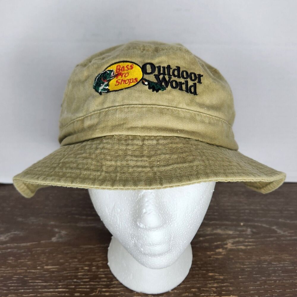 Dorfman Pacific Bass Pro Shops Outdoor World Khaki Cotton Bucket Hat Size Medium